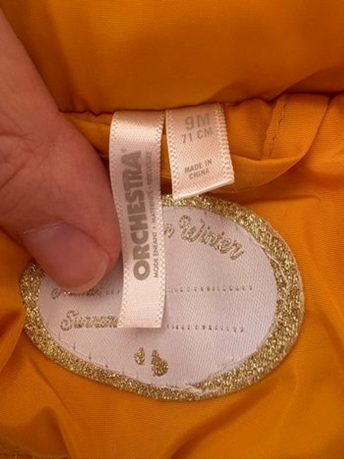 Doudoune jaune 9mois Orchestra - photo numéro 2