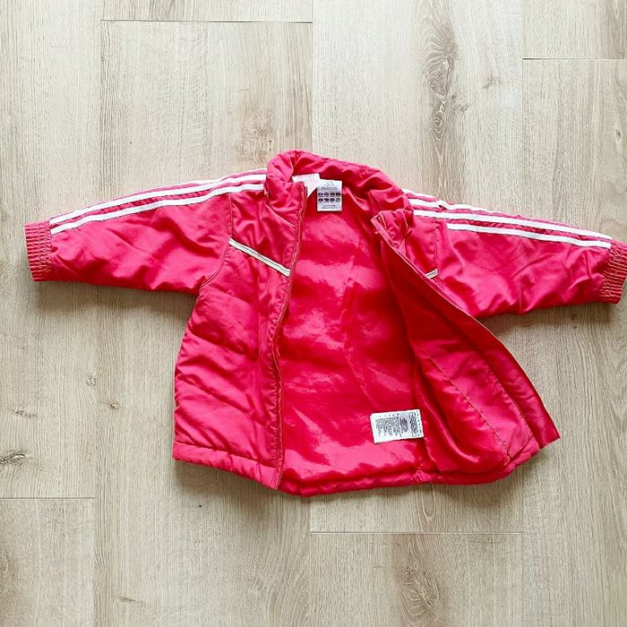 Adidas Blouson Puffer Jacket Rose Pink Exclusive Collection logo brodé en très bon état (Taille 12 Mois Fille) - photo numéro 8