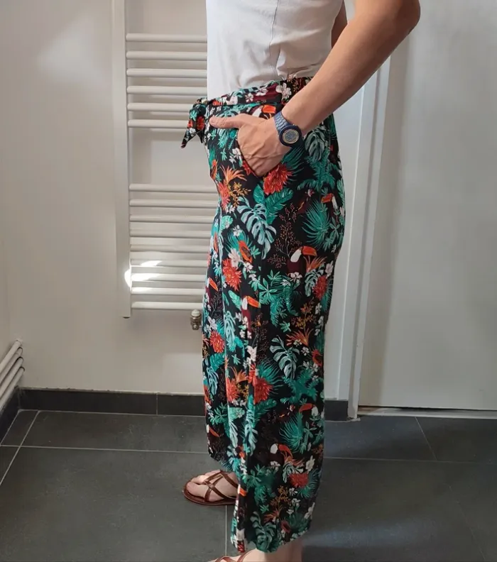 Pantalon palazzo fleuri s/m - photo numéro 5