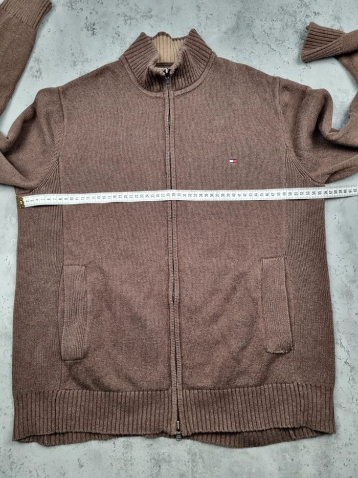 Veste zippée Tommy Hilfiger marron – Taille L Homme (mesures en photos) - photo numéro 6