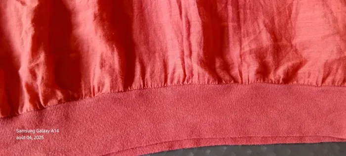Blouse sans manches col avec boutons et volants avec soie corail femme - photo numéro 10