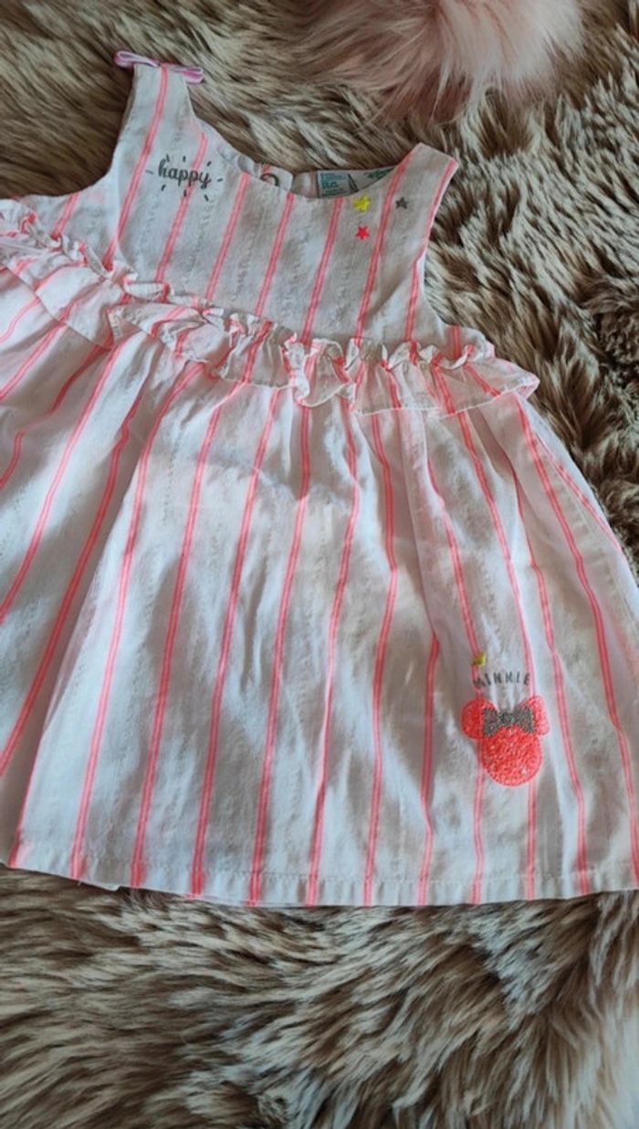 Robe rose blanche minnie disney 3 mois - photo numéro 3