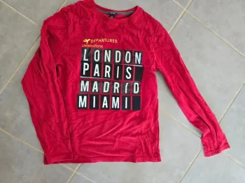 Tee shirt manches longues rouge