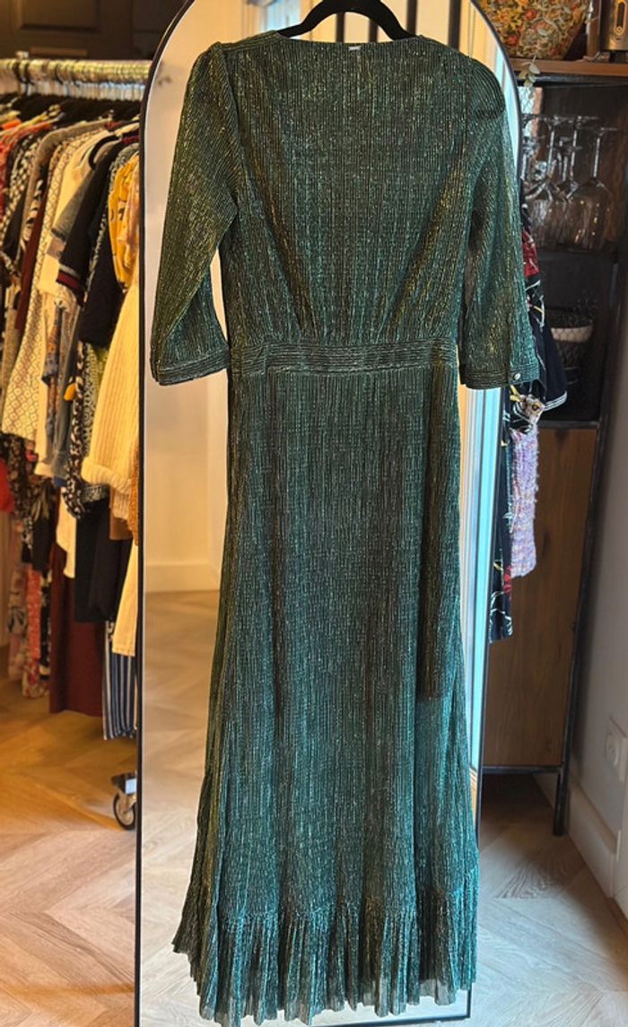 Robe longue IKKS vert métallisé – T.36 Neuve étiquette - photo numéro 6