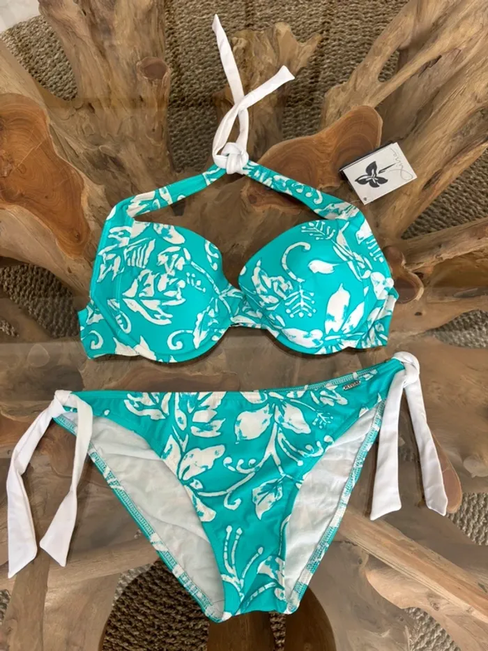 Maillot de bain 2 pièces Livia Monte Carlo bleu blanc