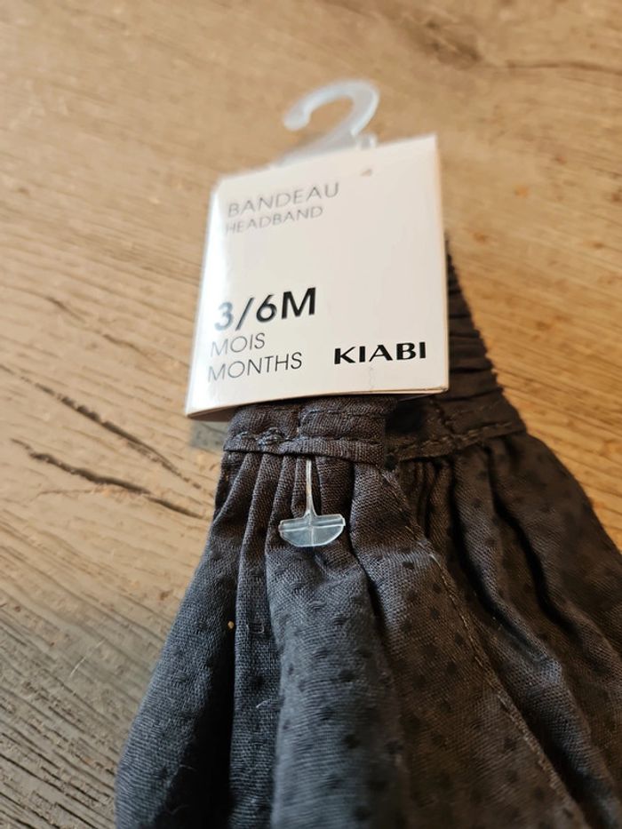 Bandeau gris foncé à pois, Kiabi, 3 à 6 mois, neuf avec étiquette - photo numéro 4