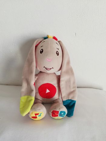 léo mon lapin d'apprentissage peluche interactive