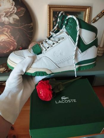 🍒 Baskets Montantes Lacoste Missouri Mid 319 White & Green T42🍒