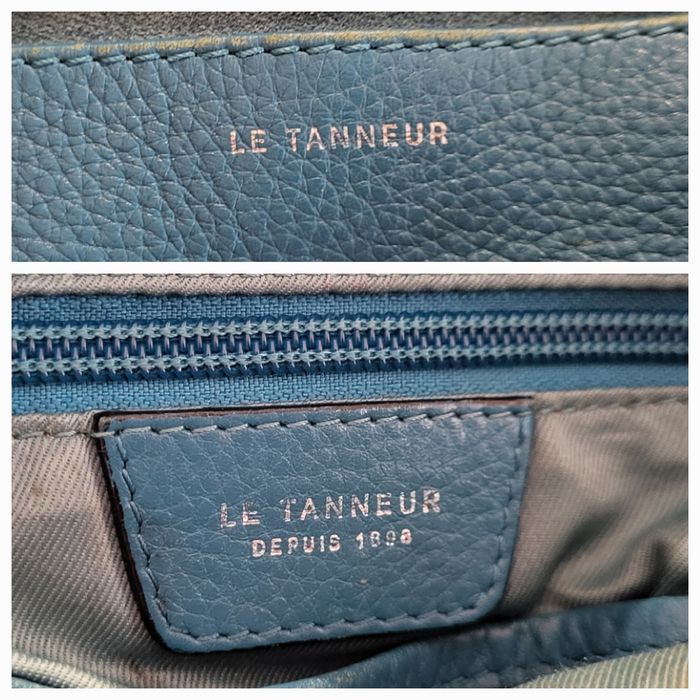 Le Tanneur Sac Seau-Gamme Insolente en Bleu Canard -Cuir&Velours vachette-Porté Epaule ou Main en BE - photo numéro 2