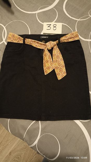 Jupe jeans noir 38 In Extenso avec ceinture