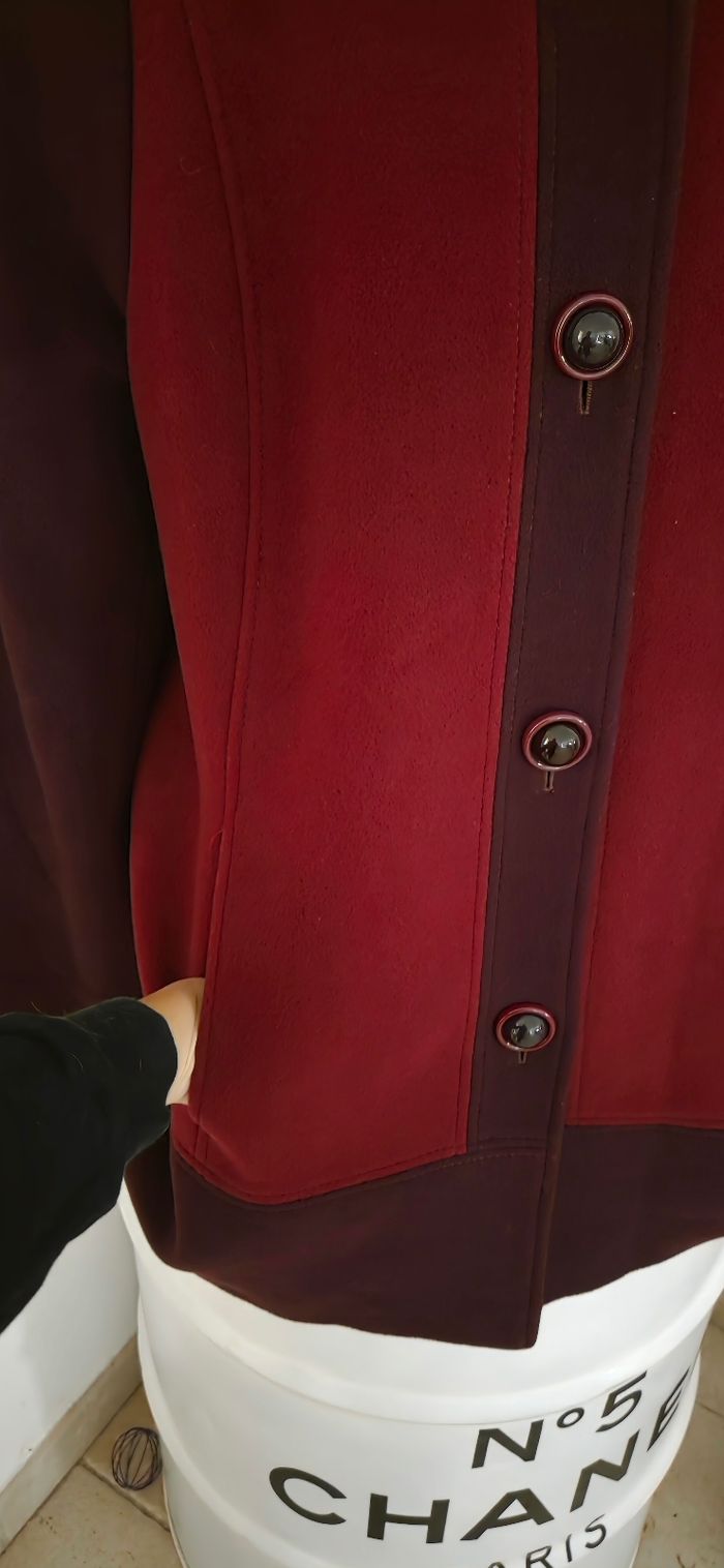 Manteau Weinberg laine & cachemire bordeaux – Élégance intemporelle – Taille 46 - photo numéro 3