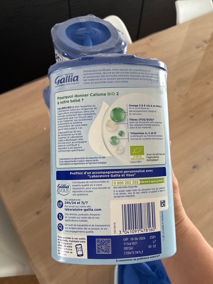 Lait Gallia « Calisma Bio 2eme Age ». - photo numéro 2