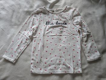T-Shirt blanc ML à fleurs rouges Ma douce - 36M - Kiabi