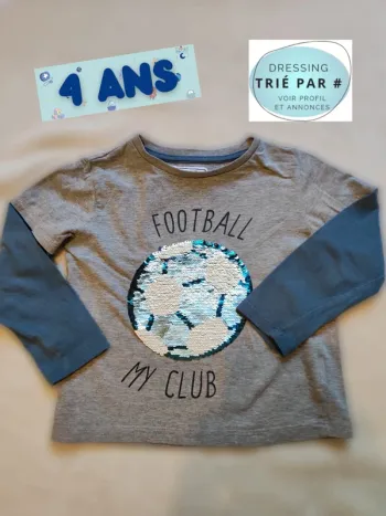 T-shirt manches longues sequin 4 ans