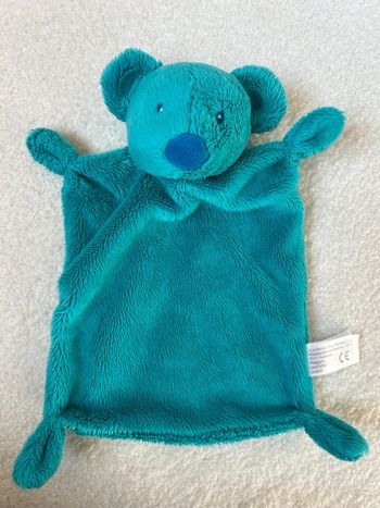 Doudou plat ours turquoise simba toys