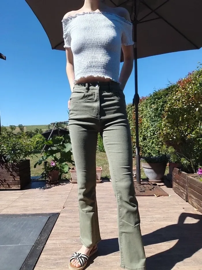 Jean flare évasé kaki T38 - Shein
