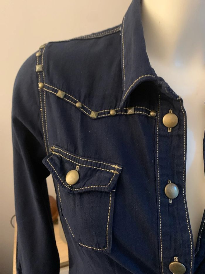 Chemise country biker taille 40 K.Woman bleu nuit - photo numéro 2