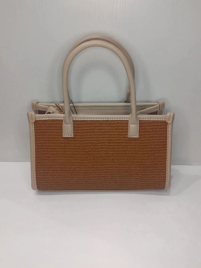Sac à main Tom & Eva beige en similicuir et en tressé - photo numéro 2