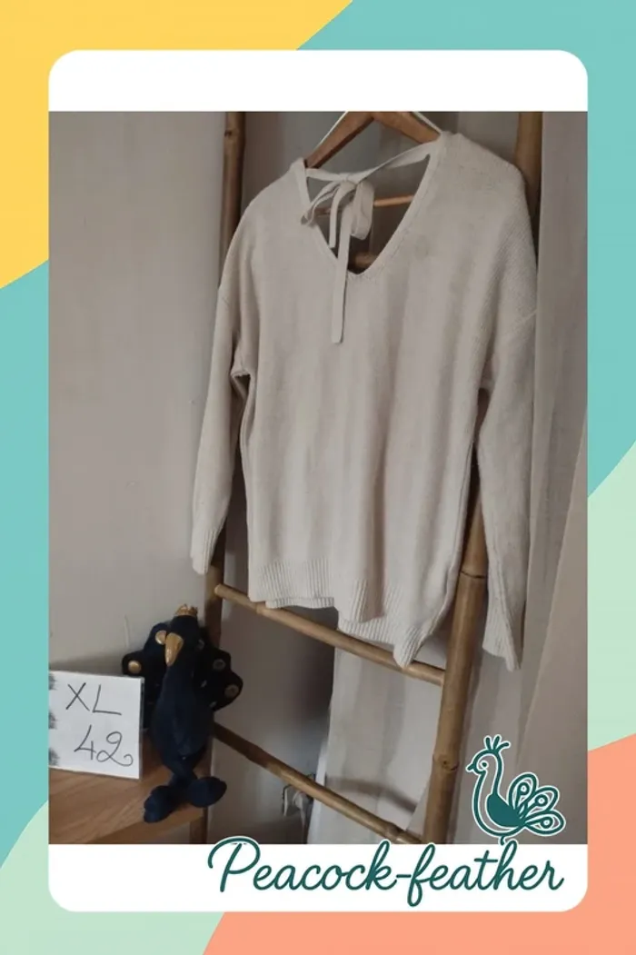 Pull Promod perles crème 42 - photo numéro 7