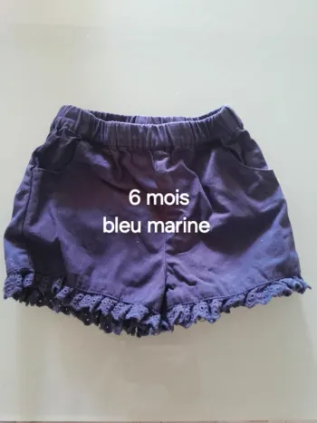 Short fille bleu marine 6mois