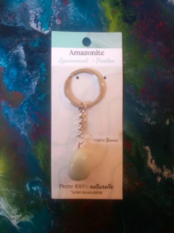 Porte clé en pierre véritable Amazonite de Russie