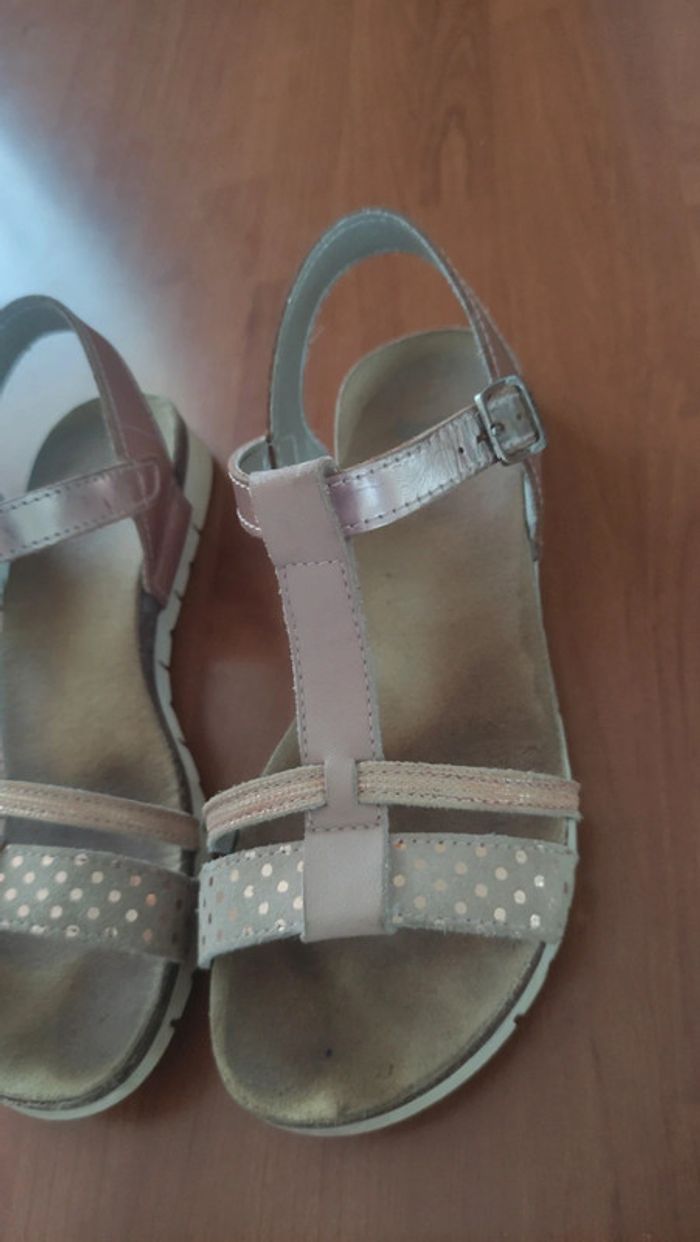 Nu-pieds rose semelle cuir pointure 34 - photo numéro 14