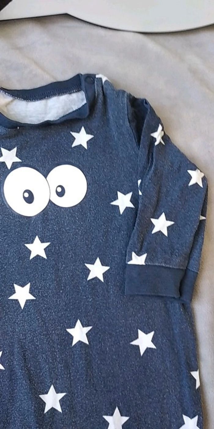 Pyjama grenouillère sans pieds combinaison léger été Mixte 3/6 mois étoiles - photo numéro 4