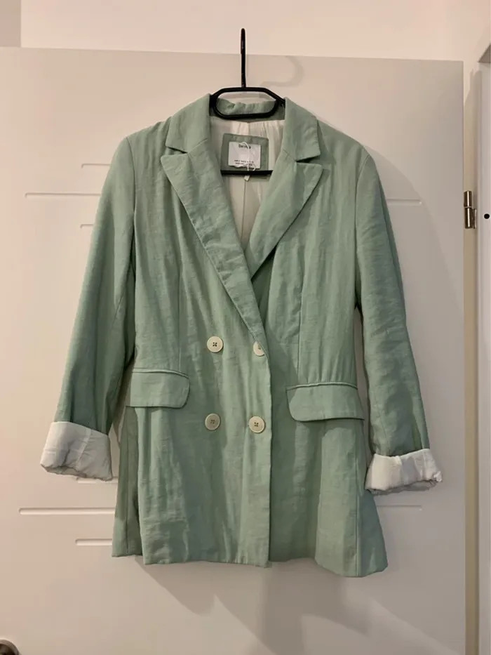 Blazer vert d’eau Neuf Bershka - photo numéro 3