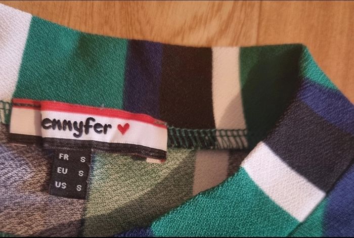 haut femme ou fille à rayure vertical vert,bleu,blanc et noir jennyfer taille 36 S - photo numéro 2