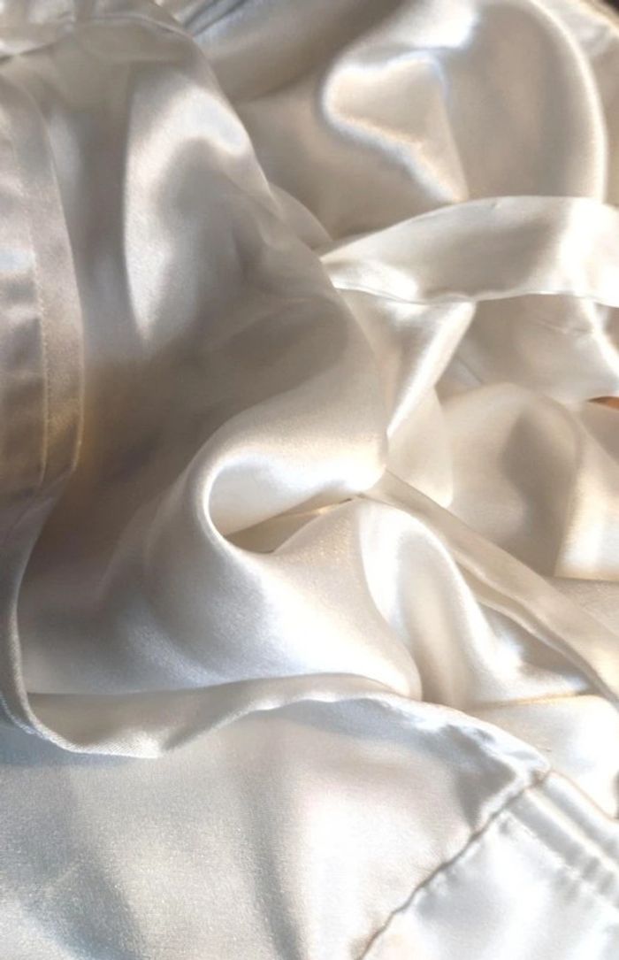 Peignoir kimono en satin ivoire taille L - photo numéro 6