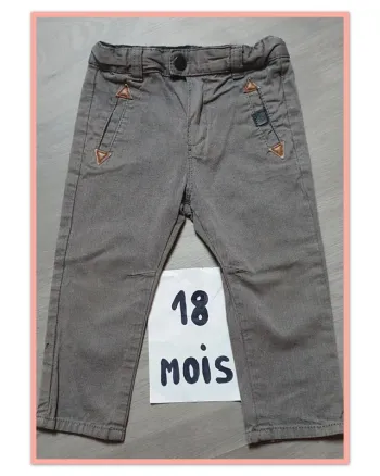Pantalon gris 18mois garçon Obaïbi 80cm