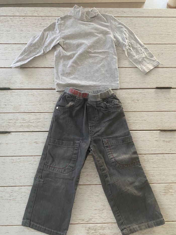 Ensemble polo Col roulé + pantalon 24 mois