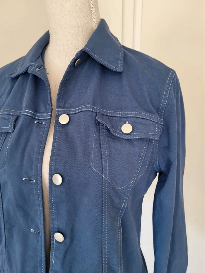 Veste en jean bleue pétrole Monoprix Taille 38 - photo numéro 2