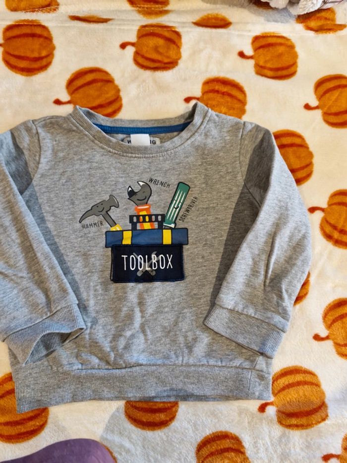 Pull outils garçon 4 ans gris