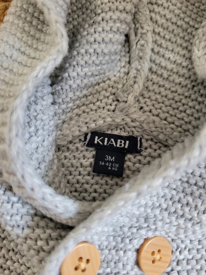 Gilet gris - Taille 3 mois - photo numéro 3