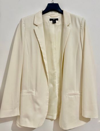Veste oversize en twill crème – Taille L