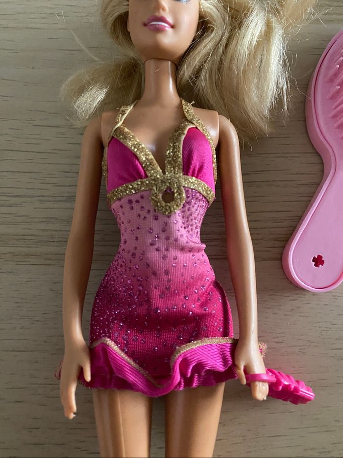 Poupee Barbie Mattel blonde robe rose 1999 2005 accessoires - photo numéro 3