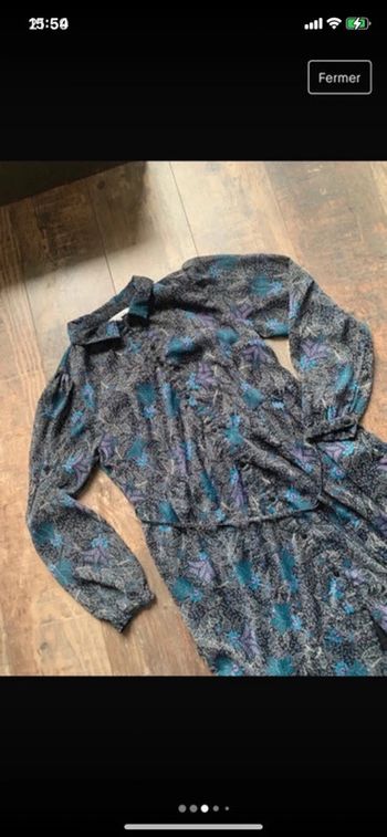 Robe chemise bleutée