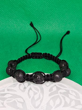 Macramé Bracelet en Pierre de Lave