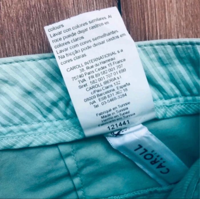 Pantalon Caroll taille 36 vert pastel amande Etat comme neuf - photo numéro 5