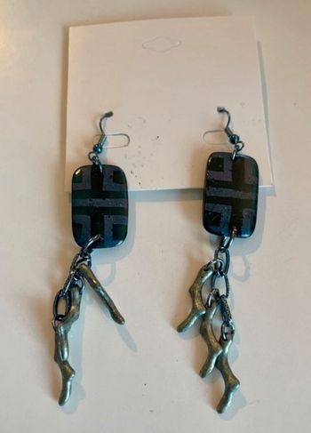 Boucles d’oreille fantaisie « bleu/vert »