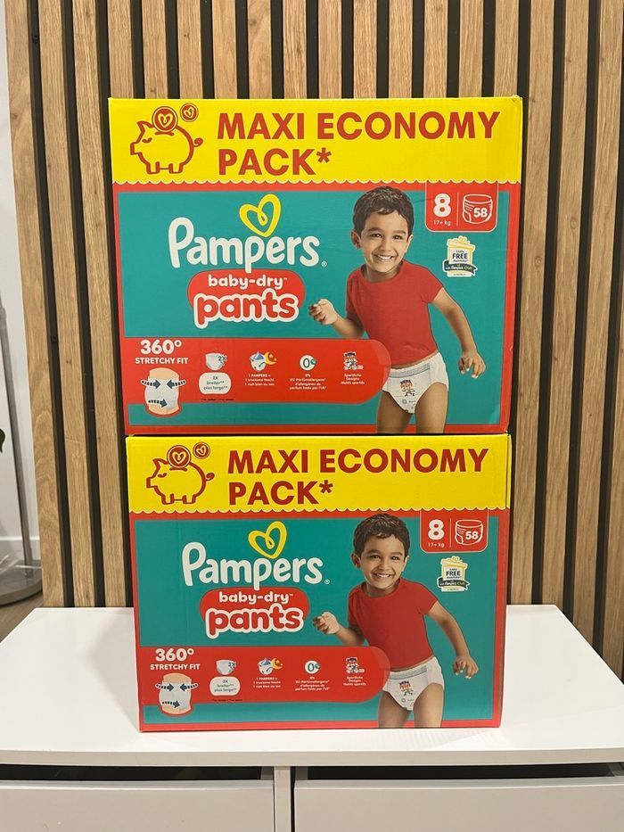 2 Packs - 116 Couches Pampers Pants T8