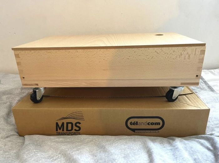 Chariot à roulettes avec 68 blocs de construction en bois HABA neuf dans son carton - photo numéro 5