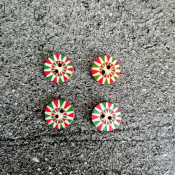 Lot de 4 boutons en bois vintage