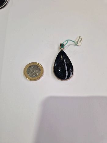 Pendentif obsidienne argentée Mexique