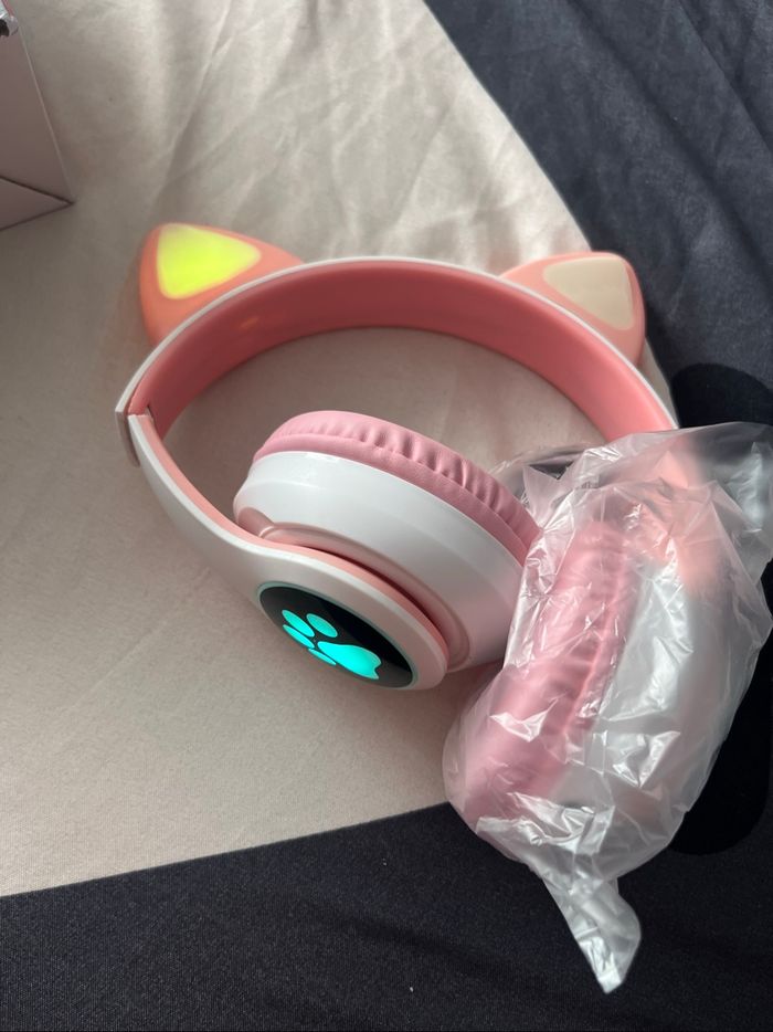Casque sans fil pliable pour filles avec lumières - photo numéro 3