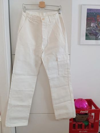 Pantalon de travail blanc vintage 100% coton