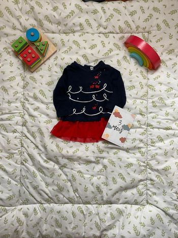 robe manches longues marine avec tutu rouge 3 mois