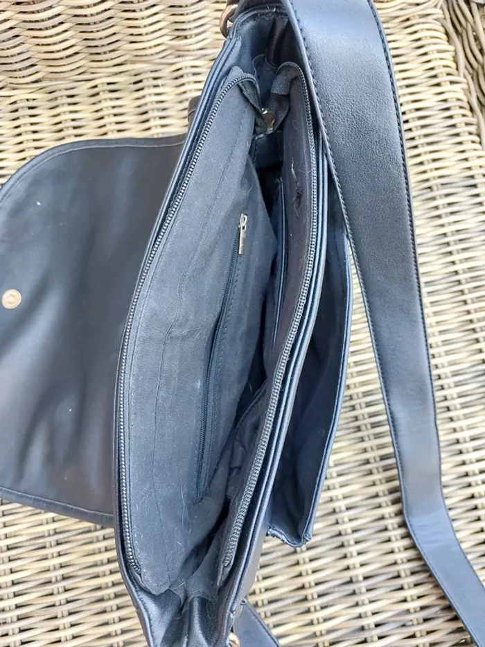 Sac tressé bandoulière noir - photo numéro 3