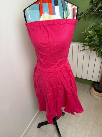 Robe sans bretelles en lin Naf Naf | Rose | Taille 36
